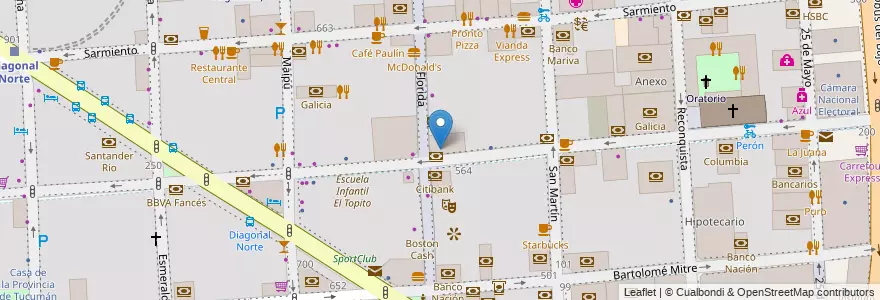 Mapa de ubicacion de HSBC, San Nicolas en آرژانتین, Ciudad Autónoma De Buenos Aires, Comuna 1, Buenos Aires.
