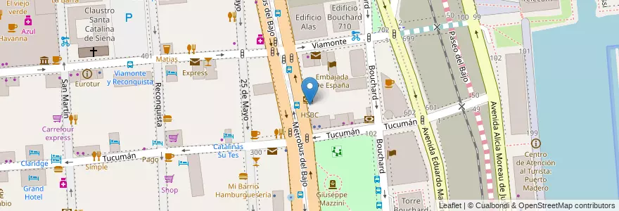 Mapa de ubicacion de HSBC, San Nicolas en Argentinien, Ciudad Autónoma De Buenos Aires, Comuna 1, Buenos Aires.