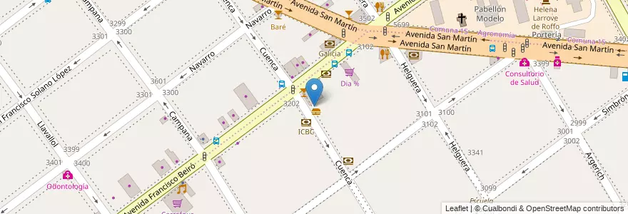 Mapa de ubicacion de HSBC, Villa del Parque en アルゼンチン, Ciudad Autónoma De Buenos Aires, ブエノスアイレス, Comuna 11.