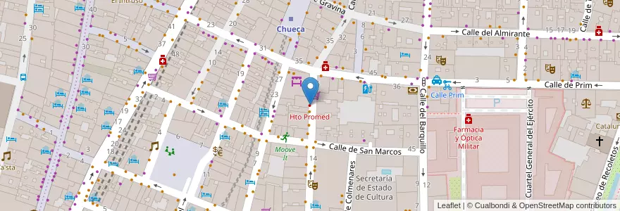 Mapa de ubicacion de Hto Promed en スペイン, マドリード州, Comunidad De Madrid, Área Metropolitana De Madrid Y Corredor Del Henares, Madrid.