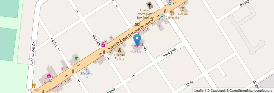 Mapa de ubicacion de Hua Lian en Arjantin, Buenos Aires, Partido De Tigre, Don Torcuato.