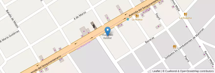 Mapa de ubicacion de Huachao Kenfat en Argentinië, Buenos Aires, Partido De Malvinas Argentinas, Los Polvorines.