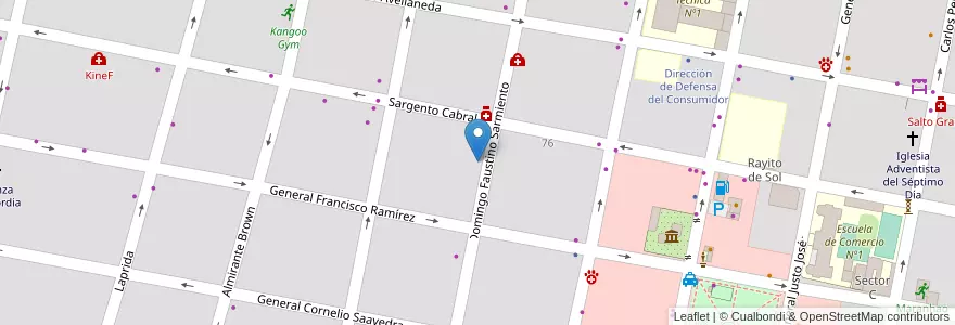Mapa de ubicacion de Huellitas en 阿根廷, 恩特雷里奥斯省, Departamento Concordia, Distrito Suburbios, Concordia, Concordia.