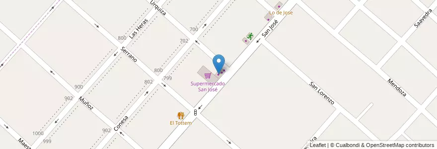 Mapa de ubicacion de Huesitos en Arjantin, Buenos Aires, Partido De San Miguel, Muñiz.