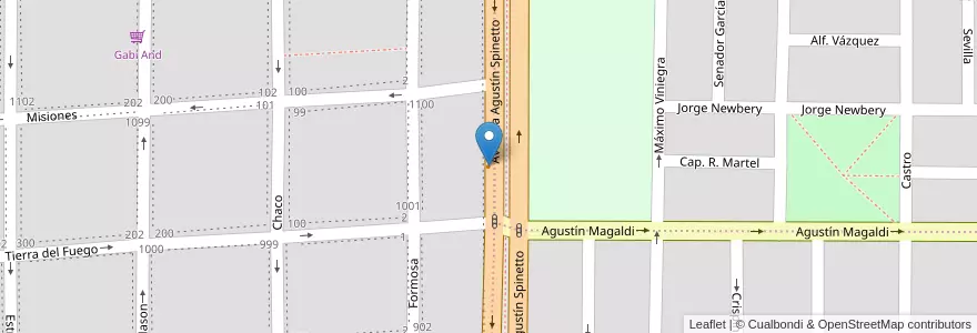 Mapa de ubicacion de hugos pizzas en Argentine, La Pampa, Municipio De Santa Rosa, Departamento Capital, Santa Rosa.