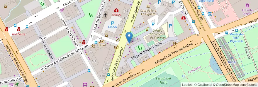 Mapa de ubicacion de Hui No Cuine en スペイン, バレンシア州, València / Valencia, Comarca De València, València.