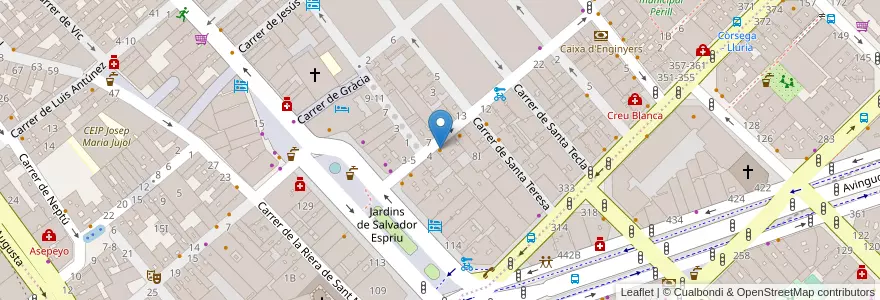 Mapa de ubicacion de Hüle en اسپانیا, Catalunya, Barcelona, Barcelonès, Barcelona.