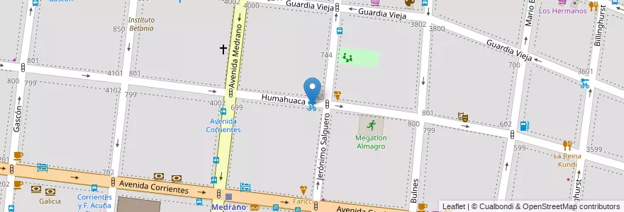 Mapa de ubicacion de Humahuaca, Almagro en آرژانتین, Ciudad Autónoma De Buenos Aires, Comuna 5, Buenos Aires.