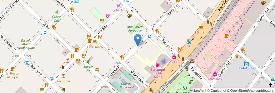 Mapa de ubicacion de Humboldt 2266, 1A, Palermo en Argentinien, Ciudad Autónoma De Buenos Aires, Buenos Aires, Comuna 14.