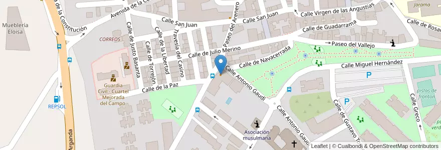 Mapa de ubicacion de Hungry´s Pizza en Испания, Мадрид, Мадрид, Cuenca Del Henares, Mejorada Del Campo.