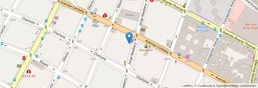 Mapa de ubicacion de Hunter Bier, Chacarita en آرژانتین, Ciudad Autónoma De Buenos Aires, Buenos Aires, Comuna 15.