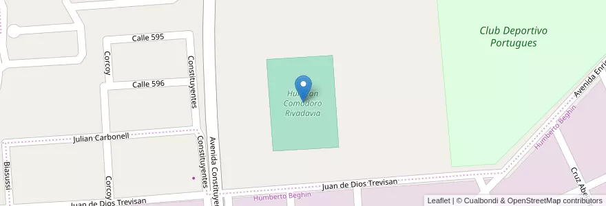 Mapa de ubicacion de Huracan Comodoro Rivadavia en 阿根廷, 智利, Chubut, Departamento Escalante, Comodoro Rivadavia.