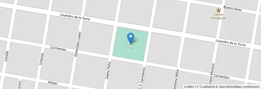 Mapa de ubicacion de Huracán Futbol Club en Argentina, Santa Fe, Departamento Vera, Municipio De Vera, Vera.