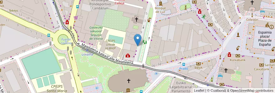 Mapa de ubicacion de Hurry English Academy en اسپانیا, Euskadi, Araba/Álava, Gasteizko Kuadrilla/Cuadrilla De Vitoria, Vitoria-Gasteiz.