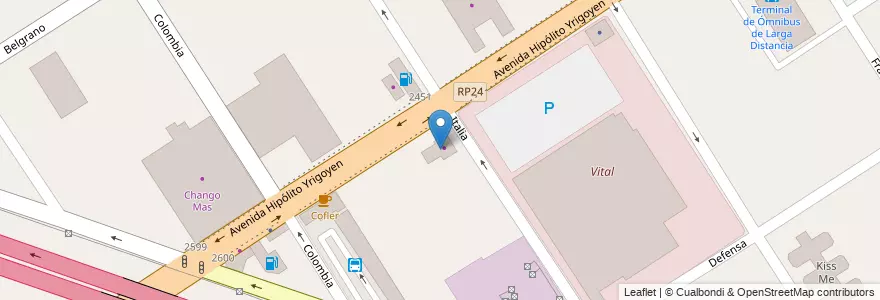 Mapa de ubicacion de Hyundai en Arjantin, Buenos Aires, Partido De Tigre, El Talar.