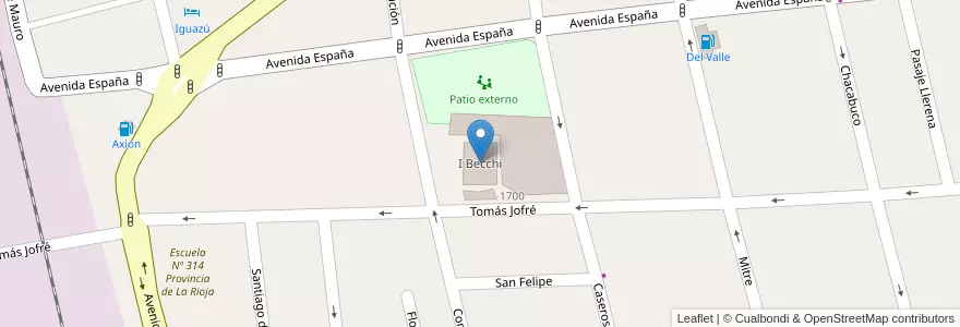 Mapa de ubicacion de I Becchi en 阿根廷, San Luis, Juan Martín De Pueyrredón, Municipio De San Luis, San Luis.