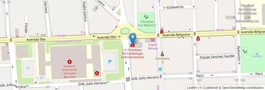 Mapa de ubicacion de I C I Instituto De Cardiologia Intervencionista en アルゼンチン, カタマルカ州, Departamento Capital, Municipio De San Fernando Del Valle De Catamarca, San Fernando Del Valle De Catamarca.
