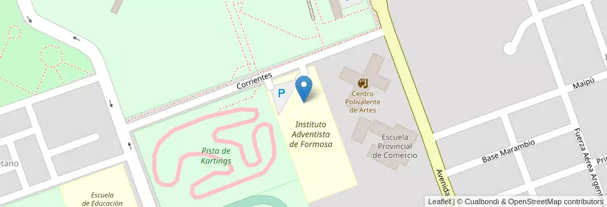 Mapa de ubicacion de IAFO (Instituto Adventista Formosa) en الأرجنتين, Formosa, Departamento Formosa, Municipio De Formosa, Formosa.