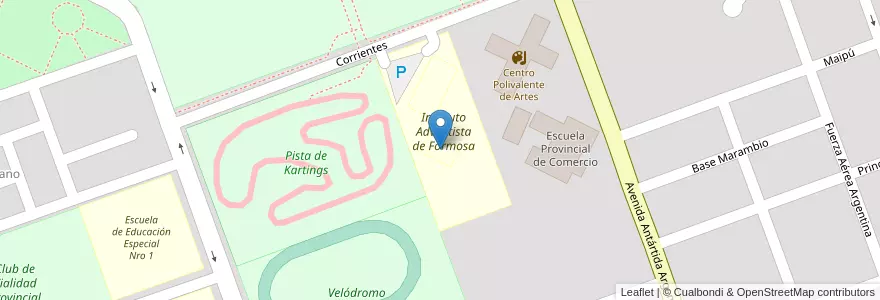 Mapa de ubicacion de IAFO, polideportivo (Instituto Adventista Formosa) en Arjantin, Formosa, Departamento Formosa, Municipio De Formosa, Formosa.