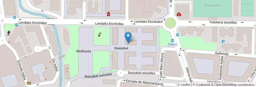 Mapa de ubicacion de Ibaizabal en Spagna, Euskadi, Bizkaia, Durangaldea, Durango.