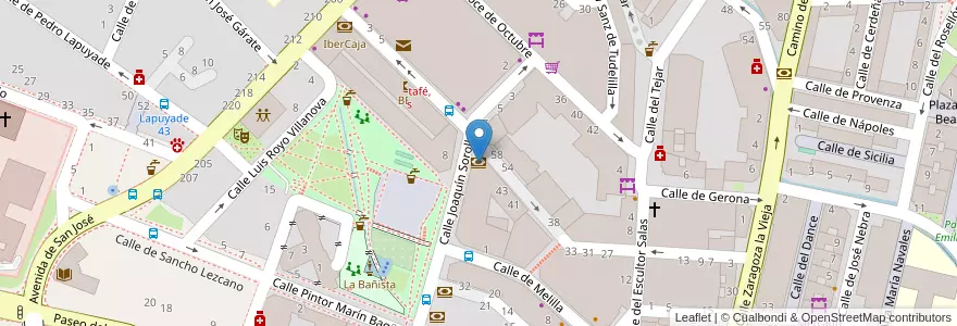 Mapa de ubicacion de IberCaja en إسبانيا, أرغون, سرقسطة, Zaragoza, سرقسطة.