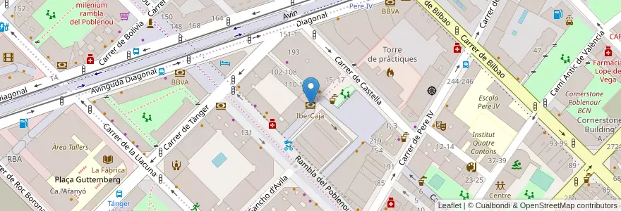 Mapa de ubicacion de IberCaja en 西班牙, Catalunya, Barcelona, Barcelonès, Barcelona.