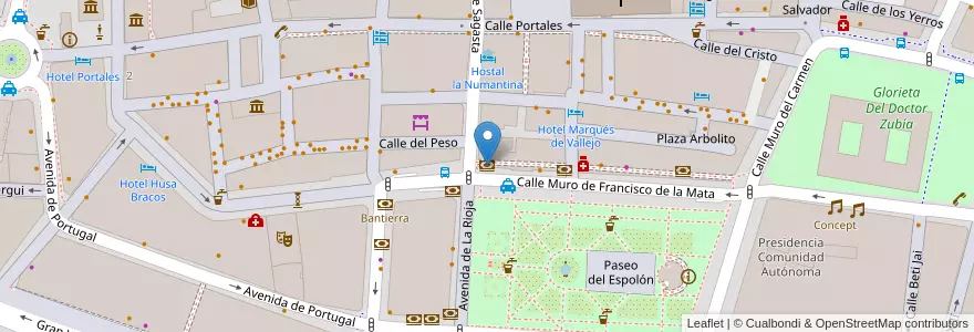 Mapa de ubicacion de Ibercaja en 스페인, La Rioja, La Rioja, Logroño.