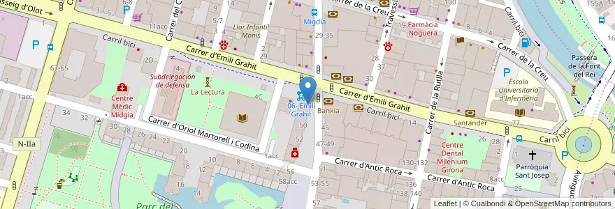 Mapa de ubicacion de Ibercaja en 스페인, Catalunya, 지로나, Gironès, 지로나.