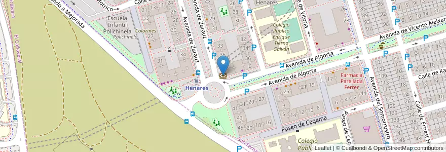 Mapa de ubicacion de IberCaja en Испания, Мадрид, Мадрид, Área Metropolitana De Madrid Y Corredor Del Henares, San Fernando De Henares.