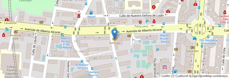 Mapa de ubicacion de IberCaja en Spagna, Comunidad De Madrid, Comunidad De Madrid, Área Metropolitana De Madrid Y Corredor Del Henares, Madrid.