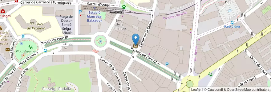 Mapa de ubicacion de IberCaja en España, Catalunya, Barcelona, Bages, Manresa.