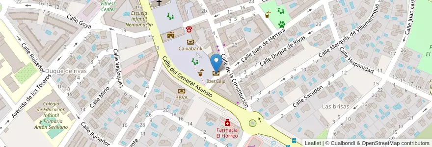 Mapa de ubicacion de IberCaja en İspanya, Comunidad De Madrid, Comunidad De Madrid, Comarca Sur, Sevilla La Nueva.