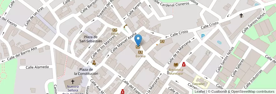 Mapa de ubicacion de IberCaja en Spanien, Autonome Gemeinschaft Madrid, Autonome Gemeinschaft Madrid, Cuenca Del Medio Jarama, Meco.
