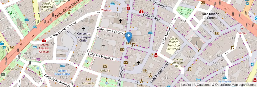 Mapa de ubicacion de Ibercaja en スペイン, カスティーリャ・イ・レオン州, サラマンカ, Campo De Salamanca, サラマンカ.