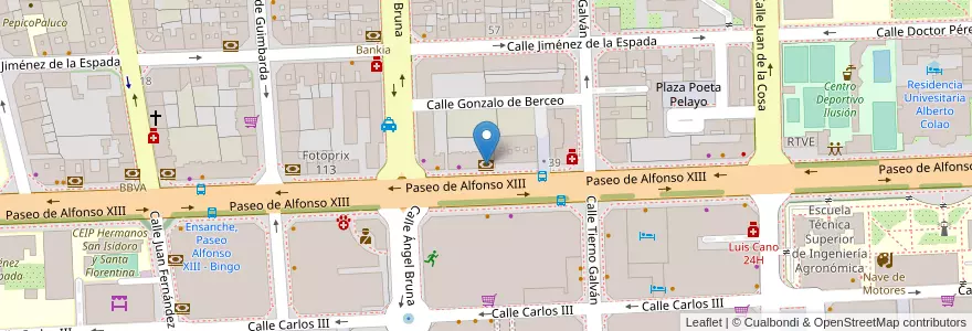 Mapa de ubicacion de IberCaja en Espagne, Région De Murcie, Région De Murcie, Camp-De-Carthagène Et Mer Mineure, Cartagena.