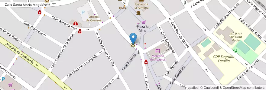Mapa de ubicacion de IberCaja en 西班牙, 安达鲁西亚, Sevilla, Dos Hermanas.