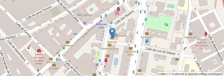 Mapa de ubicacion de Ibercaja en Spanien, Autonome Gemeinschaft Madrid, Autonome Gemeinschaft Madrid, Área Metropolitana De Madrid Y Corredor Del Henares, Madrid.