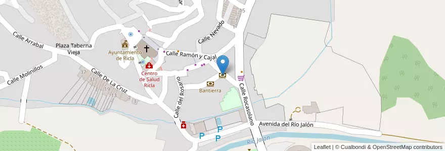 Mapa de ubicacion de Ibercaja en Испания, Арагон, Сарагоса, Valdejalón, Ricla.