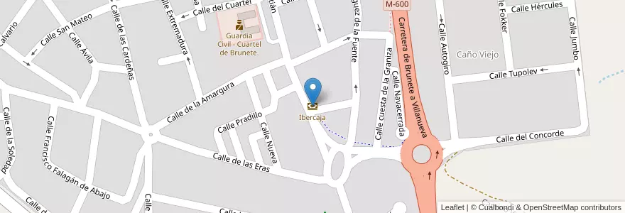 Mapa de ubicacion de Ibercaja en スペイン, マドリード州, Comunidad De Madrid, Cuenca Del Guadarrama, Brunete.