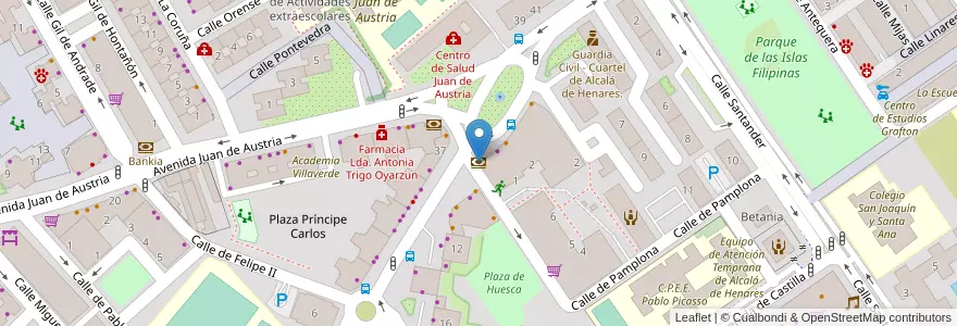 Mapa de ubicacion de Ibercaja en إسبانيا, منطقة مدريد, منطقة مدريد, Área Metropolitana De Madrid Y Corredor Del Henares, القلعة الحجارة.