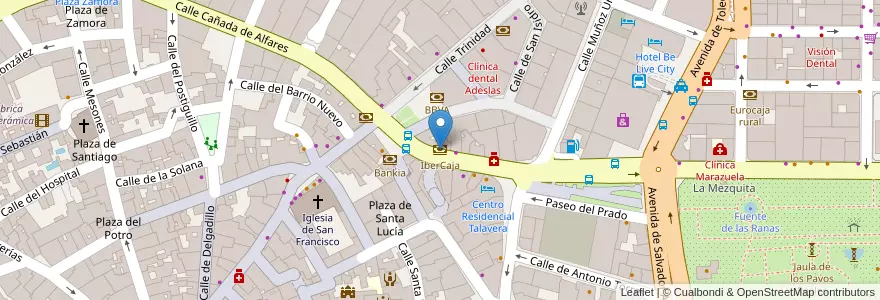 Mapa de ubicacion de IberCaja en İspanya, Castilla-La Mancha, Toledo, Talavera, Talavera De La Reina.
