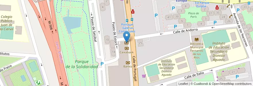 Mapa de ubicacion de IberCaja en Испания, Мадрид, Мадрид, Área Metropolitana De Madrid Y Corredor Del Henares, Fuenlabrada.