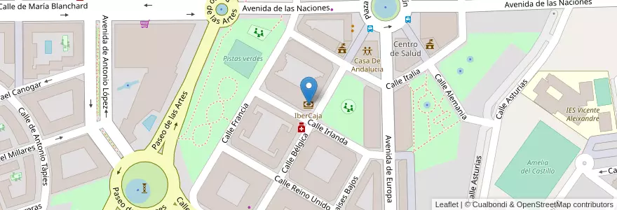 Mapa de ubicacion de IberCaja en إسبانيا, منطقة مدريد, منطقة مدريد, Área Metropolitana De Madrid Y Corredor Del Henares, Pinto.