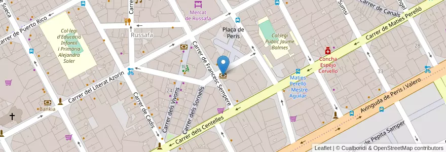 Mapa de ubicacion de Ibercaja en Espanha, Comunidade Valenciana, València / Valencia, Comarca De València, València.