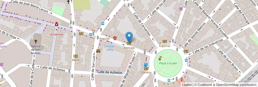 Mapa de ubicacion de Ibercaja en スペイン, カスティーリャ・イ・レオン州, Valladolid, Valladolid.