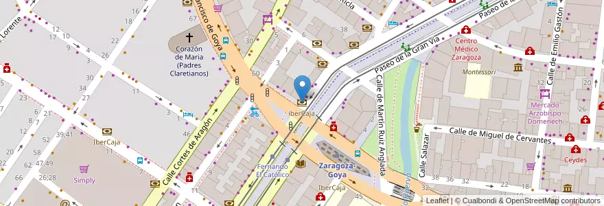 Mapa de ubicacion de iberCaja en Spain, Aragon, Zaragoza, Zaragoza, Zaragoza.