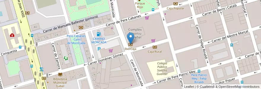 Mapa de ubicacion de IberCaja en スペイン, バレンシア州, València / Valencia, Comarca De València, València.