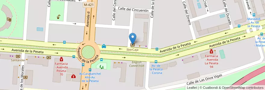 Mapa de ubicacion de IberCaja en Espanha, Comunidade De Madrid, Comunidade De Madrid, Área Metropolitana De Madrid Y Corredor Del Henares.