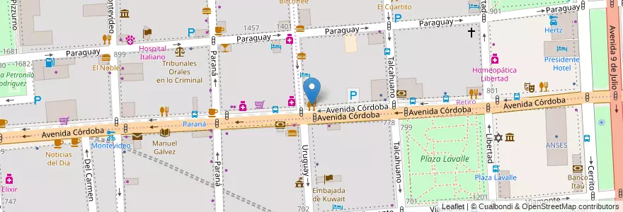 Mapa de ubicacion de Ibérico, Retiro en آرژانتین, Ciudad Autónoma De Buenos Aires, Comuna 1, Buenos Aires.