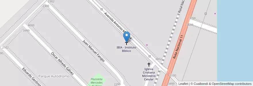 Mapa de ubicacion de IBIA - Instituto Bíblico en Argentinië, Chaco, Departamento San Fernando, Resistencia, Resistencia.
